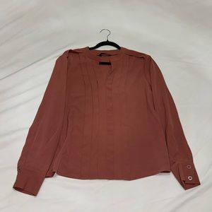 SHEIN long sleeve Mauve / Dusty Rose pleated shirt